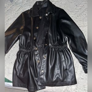 black leather jacket